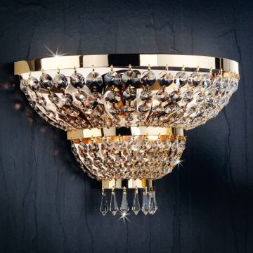 Aplica de perete cristal SchÃ¶ler design de lux Sheraton 3L, 24K gold plated