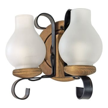 Aplica de perete rustica fabricata manual din lemn Roata WOOD-RO-AP2