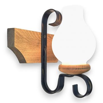 Aplica de perete rustica fabricata manual din lemn Vela WOOD-VE-AP1