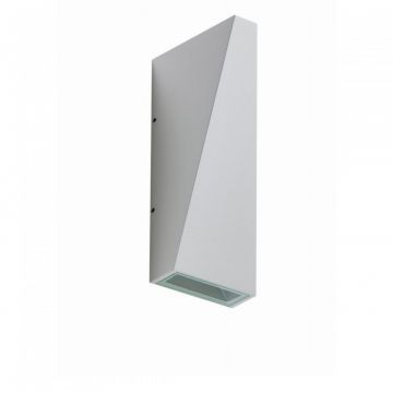 Aplica LED de perete exterior cu iluminat ambiental IP54 ZITA XL alba