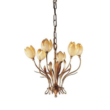 Candelabru 6 brate LUX realizat manual Tulipani
