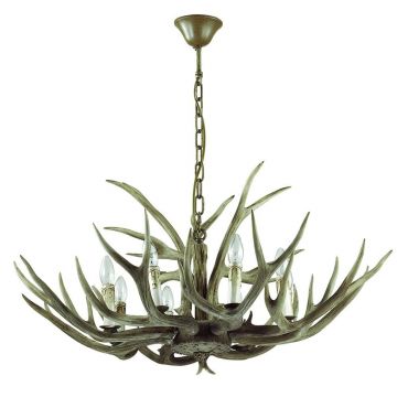 Candelabru rustic cu brate in forma de coarne de cerb, fabricat manual, CHALET SP8 115504