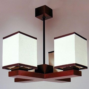 Candelabru rustic fabricat manual din lemn 4 brate Lido