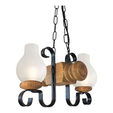 Candelabru rustic fabricat manual din lemn Rustic WOOD-RU-SP2