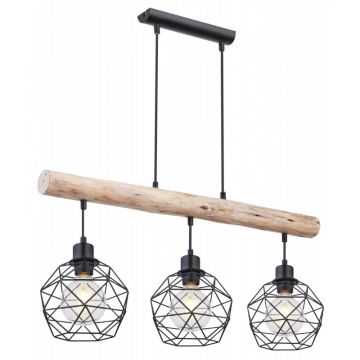 Lustra cu 3 pendule design modern Theodor lemn 15416-3 GL