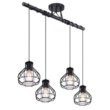Lustra cu 4 pendule design modern Clastra negru 15388-4D GL