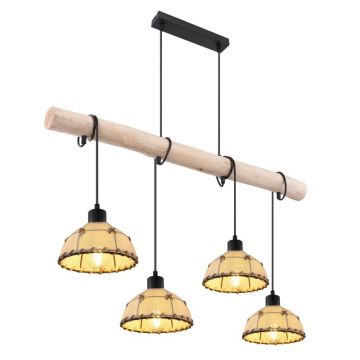 Lustra cu 4 pendule design modern REX lemn 15442-4H GL