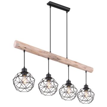Lustra cu 4 pendule design modern Theodor lemn 15416-4 GL