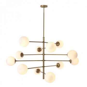 Lustra design LUX cu 12 surse de lumina Tortora, alama antic 112071 HZ