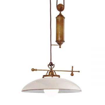 Lustra design rustic din alama cu sticla murano Country