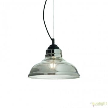 Lustra diametru 28cm, din sticla suflata manual, BISTRO SP1 PLATE fumurie 112343