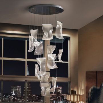 Lustra LED suspendata design ultra-modern Velos 13L crom