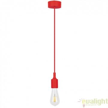 Lustra, Pendul design Industrial Style, finisaj rosu, diametru 8cm, Roxy 1414 RX