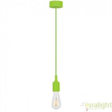 Lustra, Pendul design Industrial Style, finisaj verde, diametru 8cm, Roxy 1415 RX