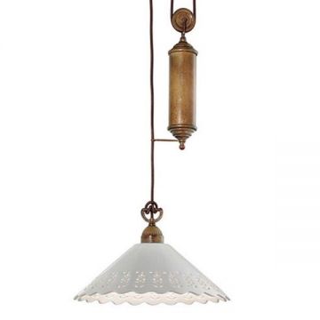 Lustra, Pendul rustic fabricat manual diametru 40cm Fiori di Pizzo 065.12.OC