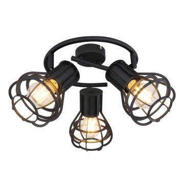 Lustra / plafoniera cu 3 spoturi design modern Clastra negru 15388-3 GL