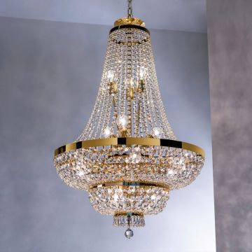 Lustra suspendata cristal SchÃ¶ler design de lux Sheraton 70cm, 24K gold plated