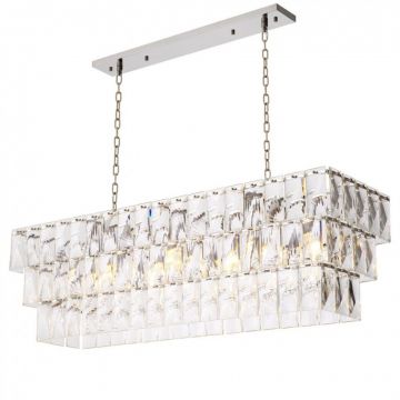 Lustra suspendata design LUX Amazone Rectangular, nickel 115384 HZ