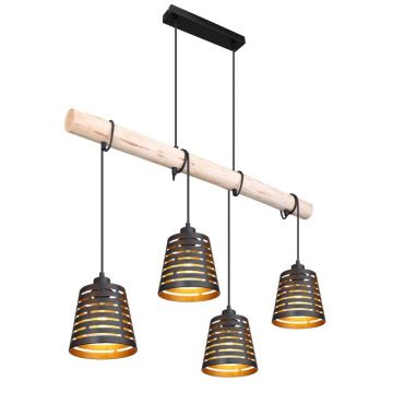 Lustra suspendata design modern ABLONA lemn 15451-4H GL
