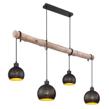 Lustra suspendata design modern ADAJA lemn 15452-4H GL