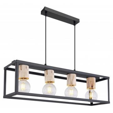 Lustra suspendata design modern HAGAR negru 15476-4H GL