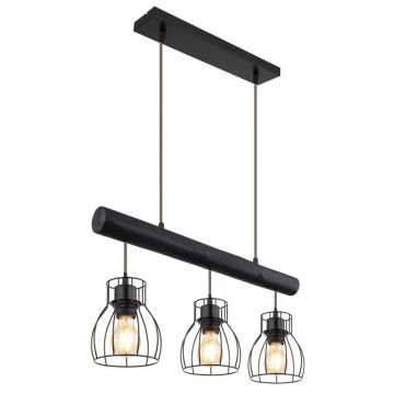 Lustra suspendata stil natural minimalist MINA 3L negru
