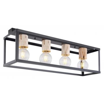 Plafoniera design modern HAGAR negru 15476-4D GL