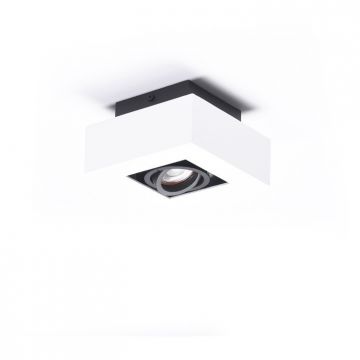 Spot aplicat directionabil de tavan/plafon NIKEA 1 GU10 alb/negru
