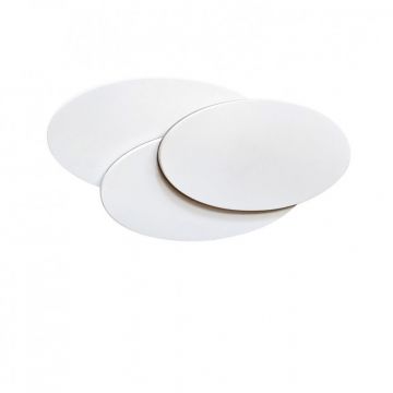 Aplica de perete LED ambientala CLOVER OVAL alba