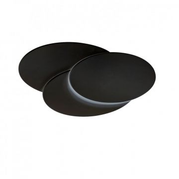 Aplica de perete LED ambientala CLOVER OVAL neagra