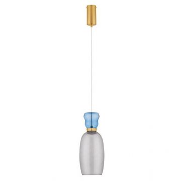 Pendul LED, Lustra design modern Pluma albastru deschis/ cyan