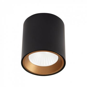 Spot aplicat LED design minimalist TUB negru/auriu