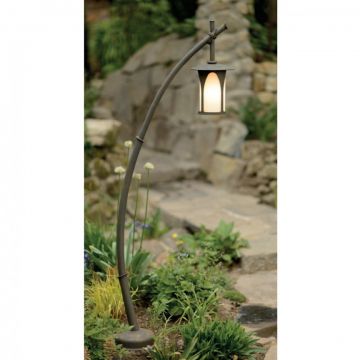 Stalp iluminat exterior din fier forjat, design asiatic, inaltime 158cm, AL 6641