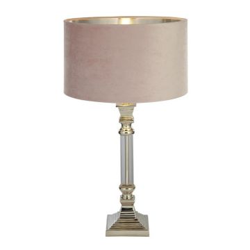 Veioza/Lampa de masa design lux elegant Belle crom/roz