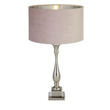 Veioza/Lampa de masa design lux elegant Belle crom/roz