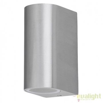 Aplica dubla de perete exterior finisaj brushed aluminiu, IP44 Chile 8034 RX