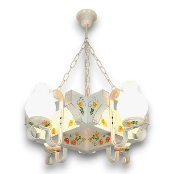 Candelabru fabricat manual din lemn pictat Queen 4L