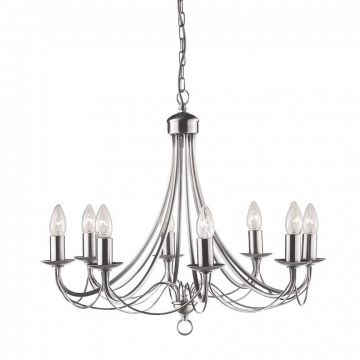 Candelabru traditional stil clasic Maypole argintiu 8L 6348-8SS SRT