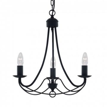 Candelabru traditional stil clasic Maypole negru 3L 6343-3BK SRT