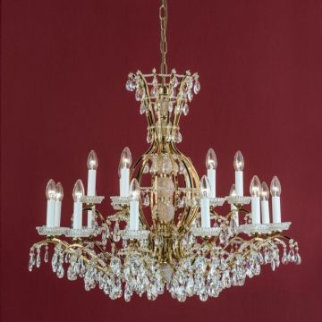 Candelabru XXL de lux cristal Scholer Hirohito 12+6L 24K gold plated