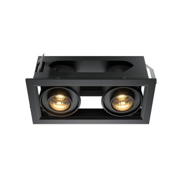 Corp incastrabil cu 2 spoturi LED directionabile Metal Modern negru