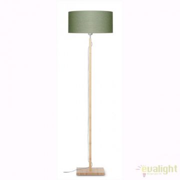 Lampadar modern cu baza din lemn si abajur textil FUJI, verde FUJI/F/4723/GF