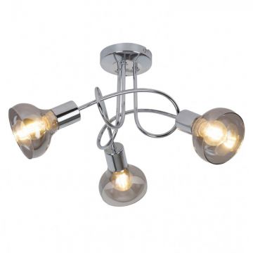 Lustra aplicata design modern Holly 3L crom/fumuriu