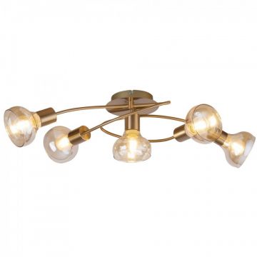 Lustra aplicata design modern Holly 5L auriu/amber