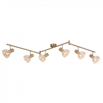 Lustra aplicata design modern Holly 6L auriu/amber