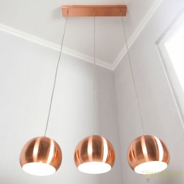 Lustra cu 3 pendule design modern Copper Ball A-22975 VC