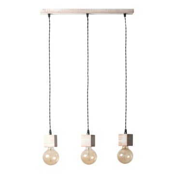 Lustra cu 3 pendule rustica fabricata manual din lemn ALASKA