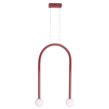 Lustra LED design minimalist ENIGMA, Coral red