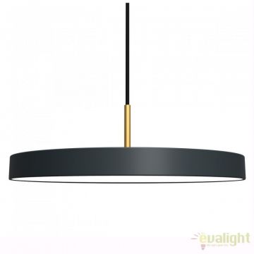 Lustra LED design scandinav diametru 43cm Asteria medium - anthracite grey/ auriu