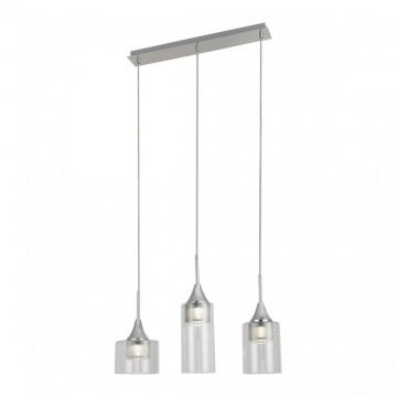 Lustra LED stil modern Candice 3L crom/transparent